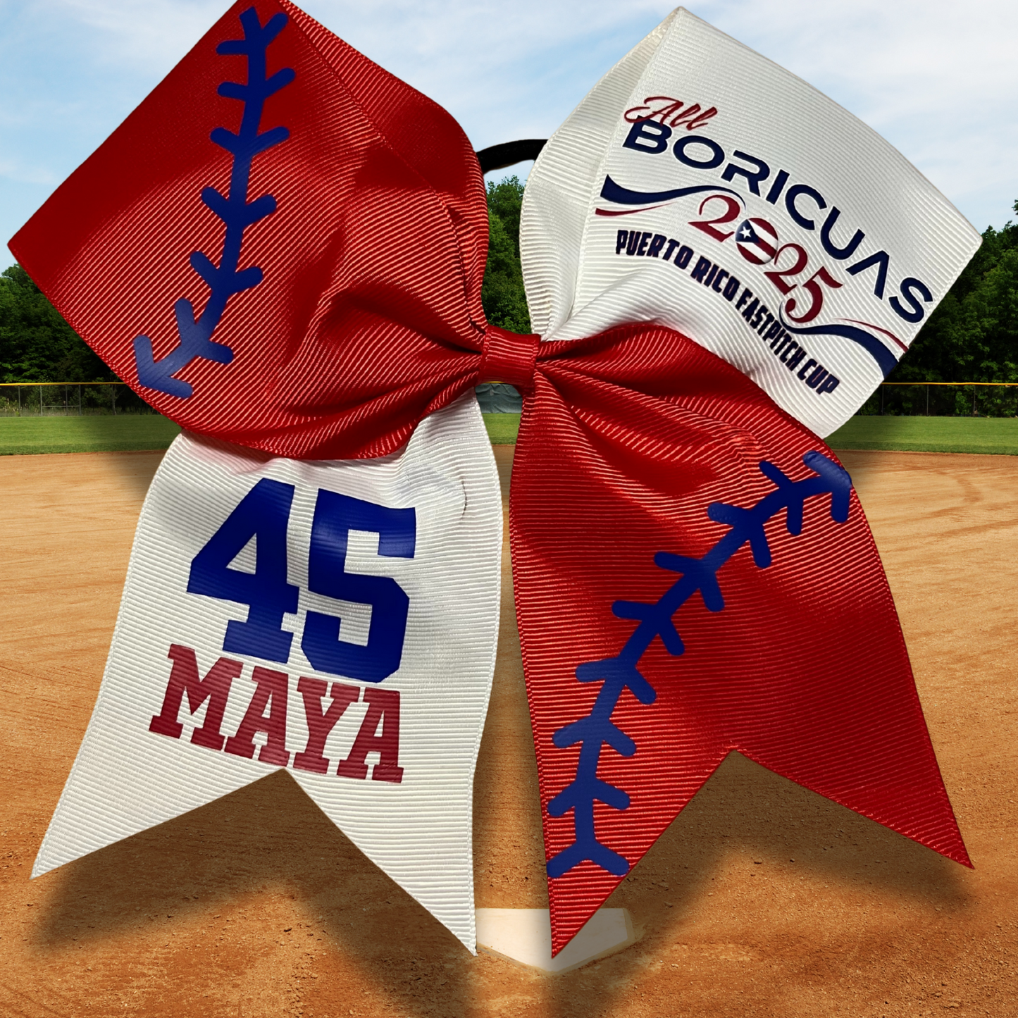 Personalized 2025 All Boricuas Team Hair Bow