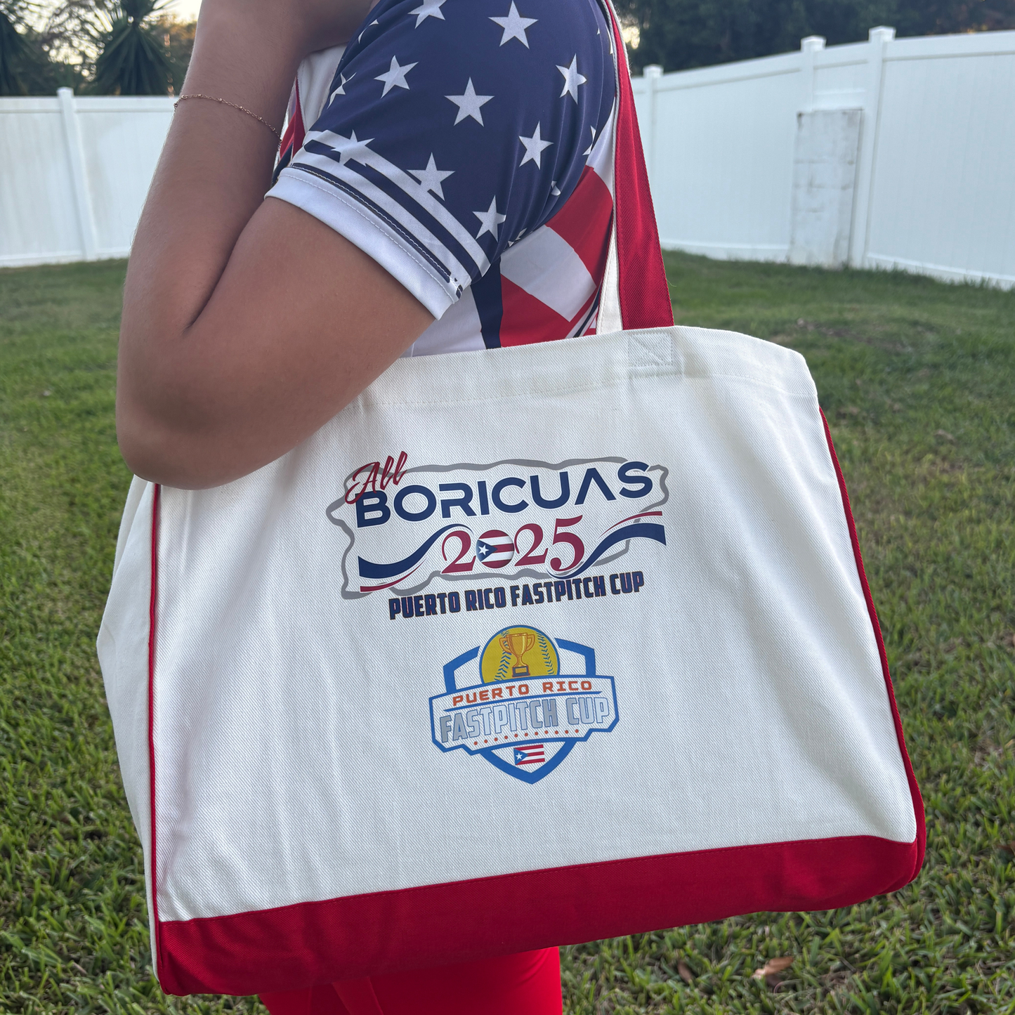 All Boricuas 2025 Puerto Rico Fastpitch Cup Canvas Tote Bag