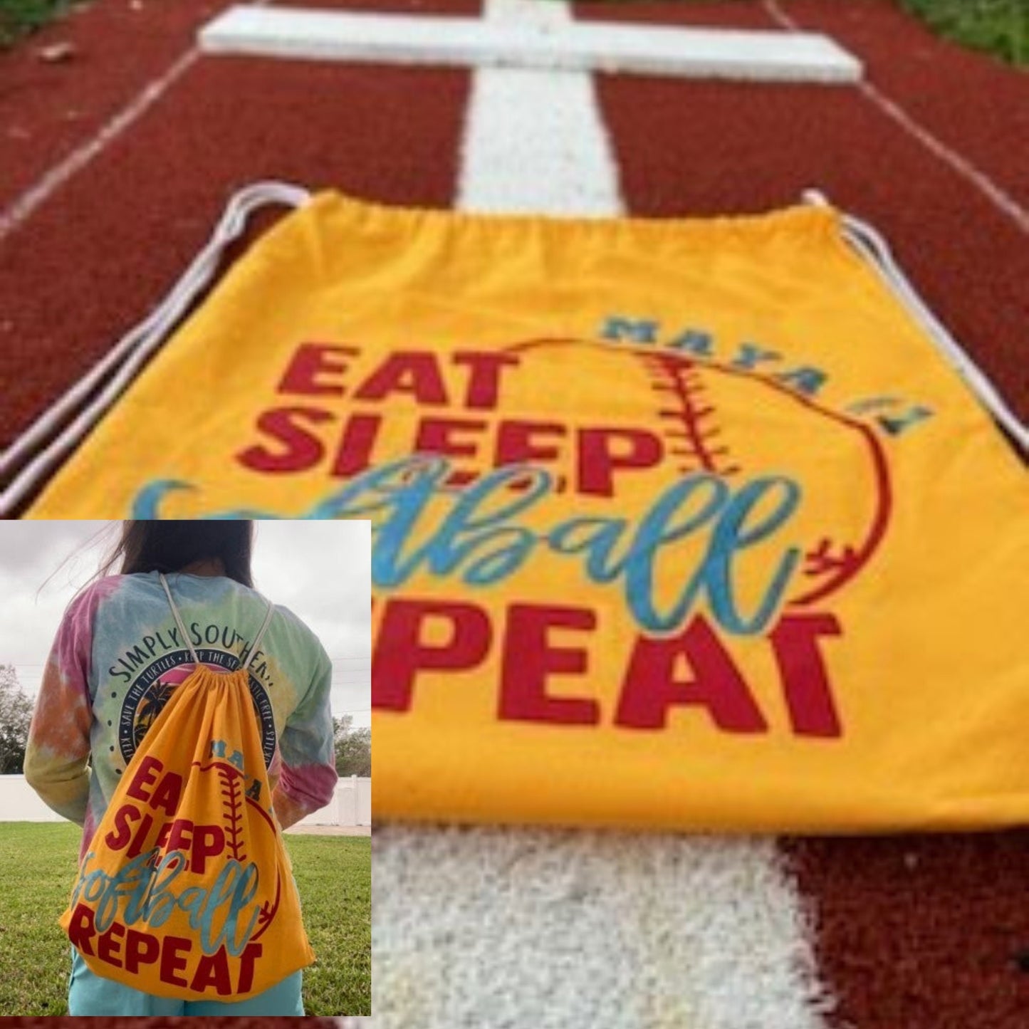 Softball bag PERSONALIZED | Softball gift | Softball party favor | Softball sleepover bag | Travel ball bag
