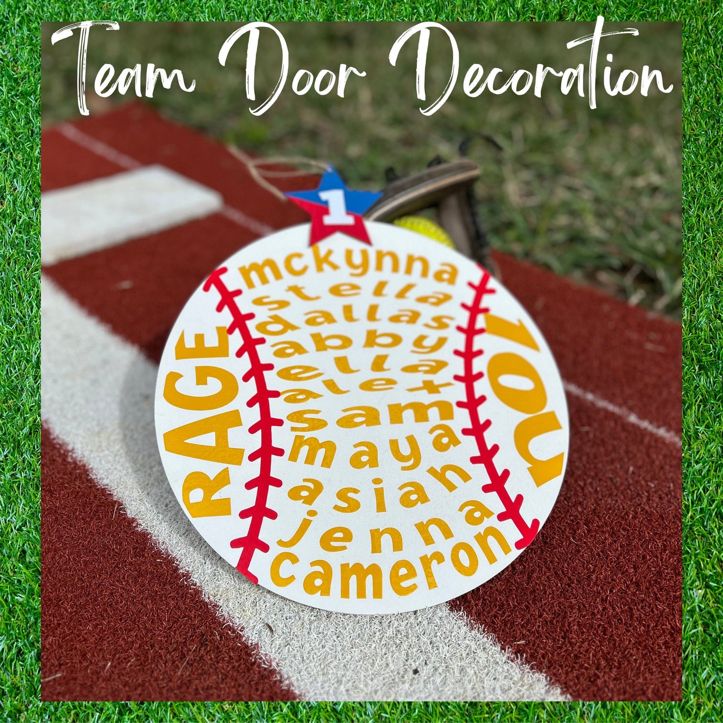 Sport Team Door Decoration | Hotel door decor | Personalized Softball Baseball Soccer | End of Season Team Gift | Coaches gift