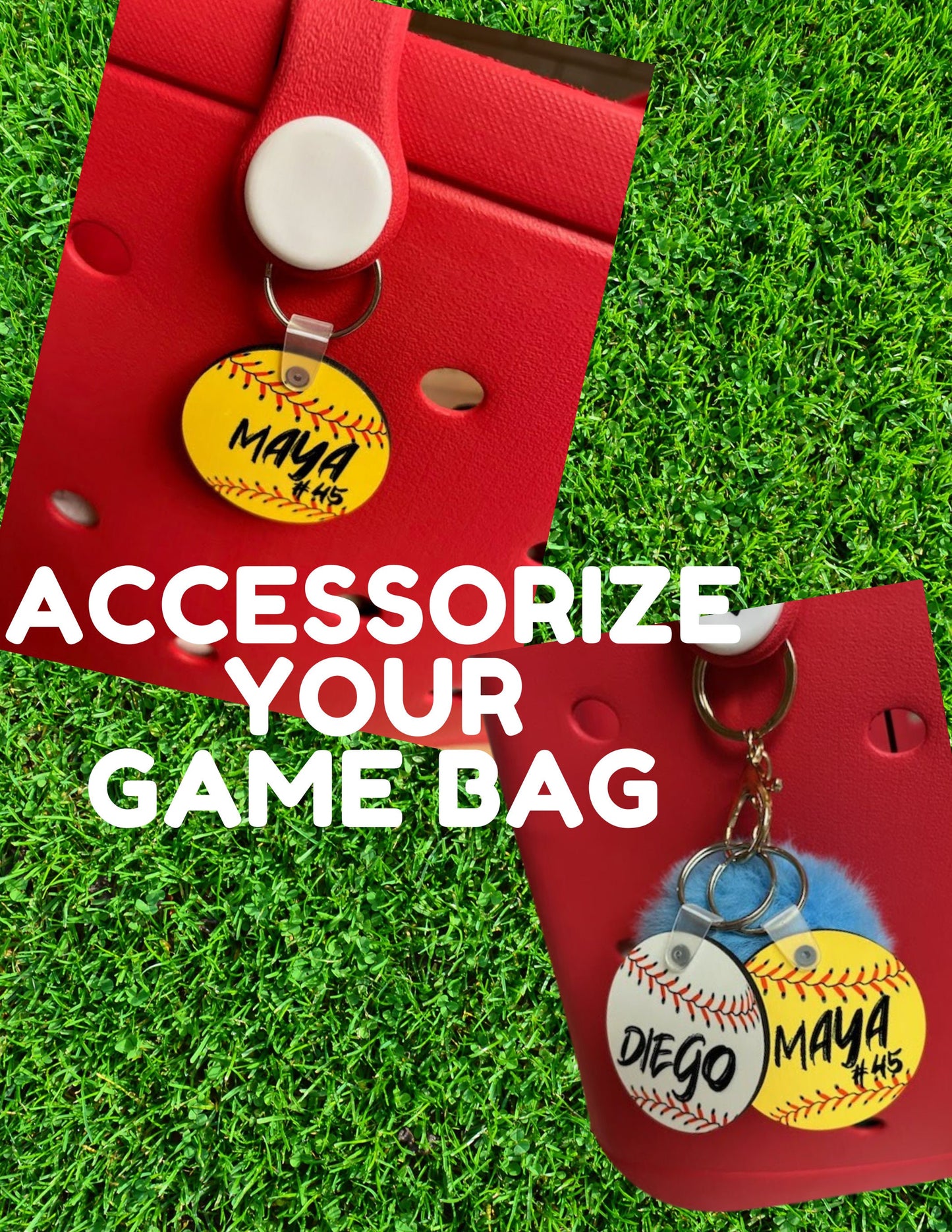 Photo bag tag | Custom keychain with picture | Custom logo keychain | Custom keychain picture | Custom keychain | Softball Baseball Keychain