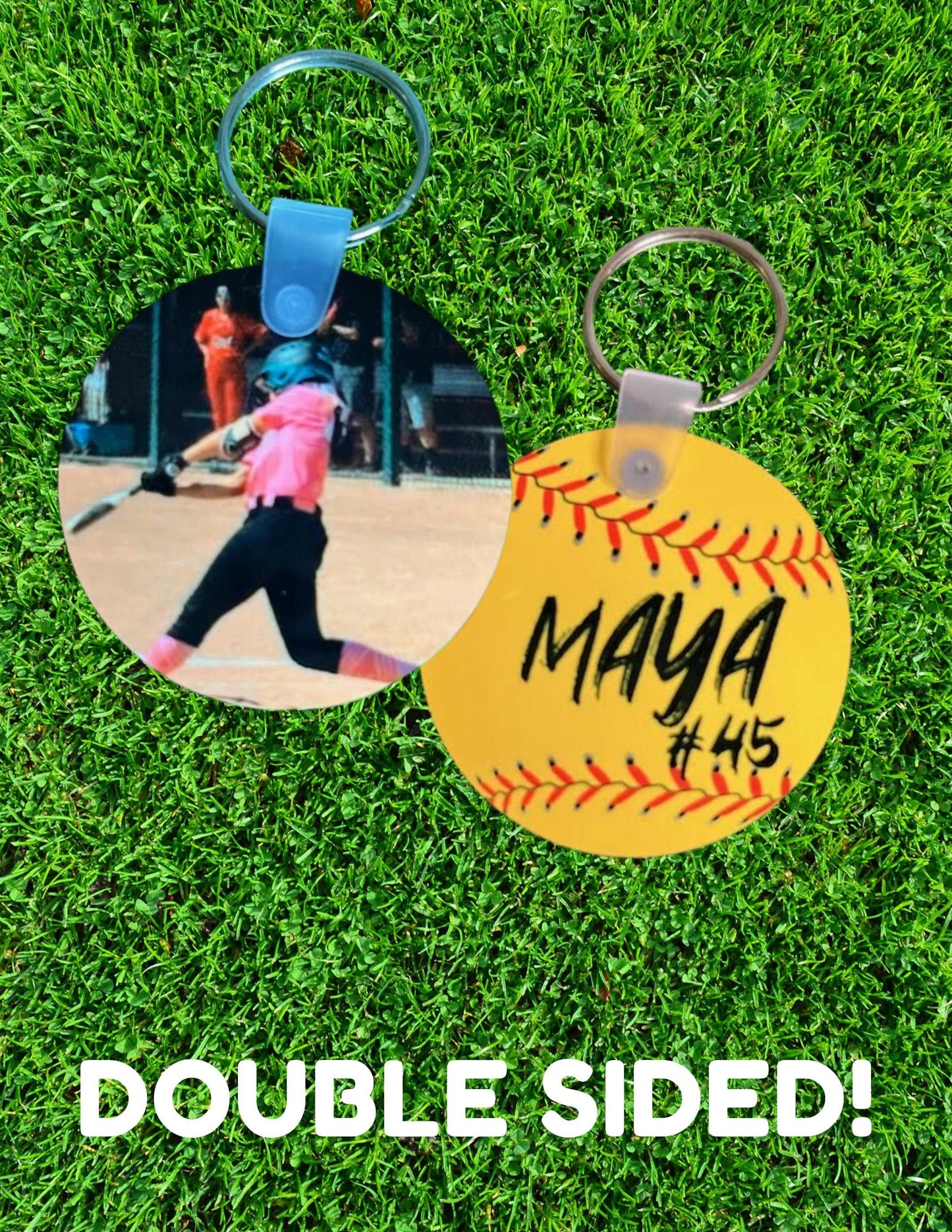 Photo bag tag | Custom keychain with picture | Custom logo keychain | Custom keychain picture | Custom keychain | Softball Baseball Keychain