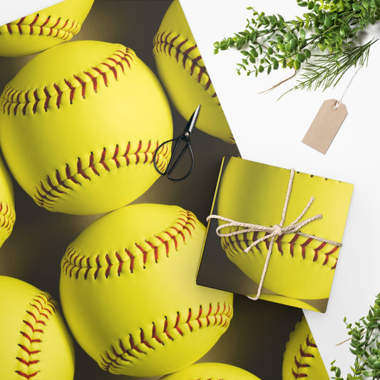 Softball Wrapping Paper | Gift for softball player | Christmas | End of season party gifts
