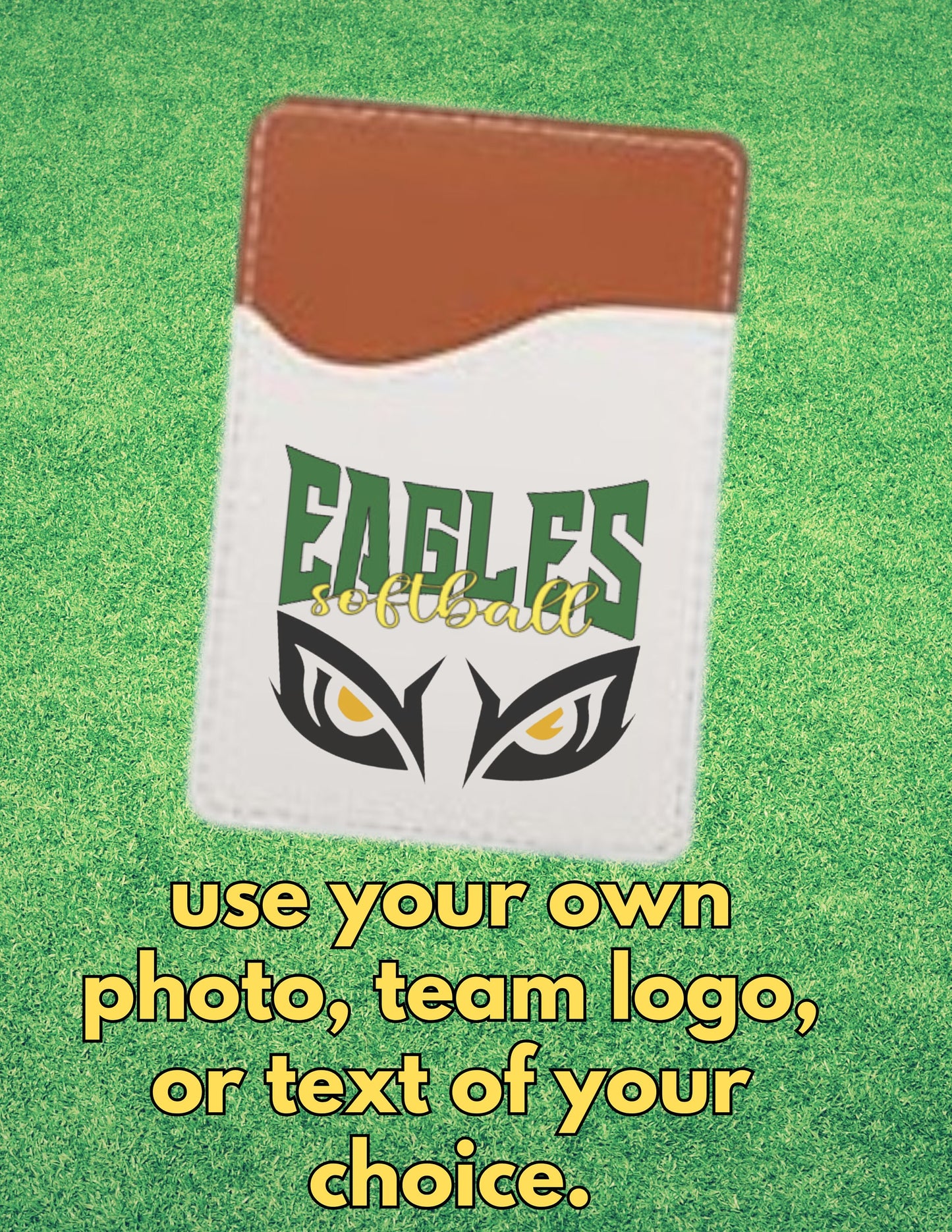 Phone Wallet | Personalized Phone Card Holder | Softball Baseball Football Cheer | Back Pocket for Cell Phone | Sport Team Gift