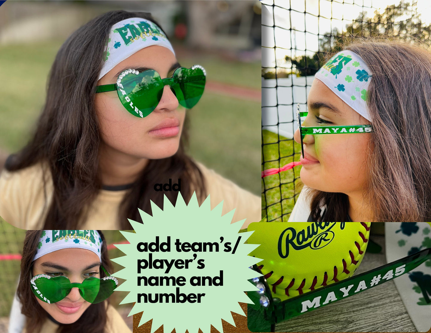 Sunglasses for Sports Teams | Personalized | Custom Fashion Sunglasses | Softball | Cheer | Gymnastics | Crew | Teens and pre-Teens | Bachelorette