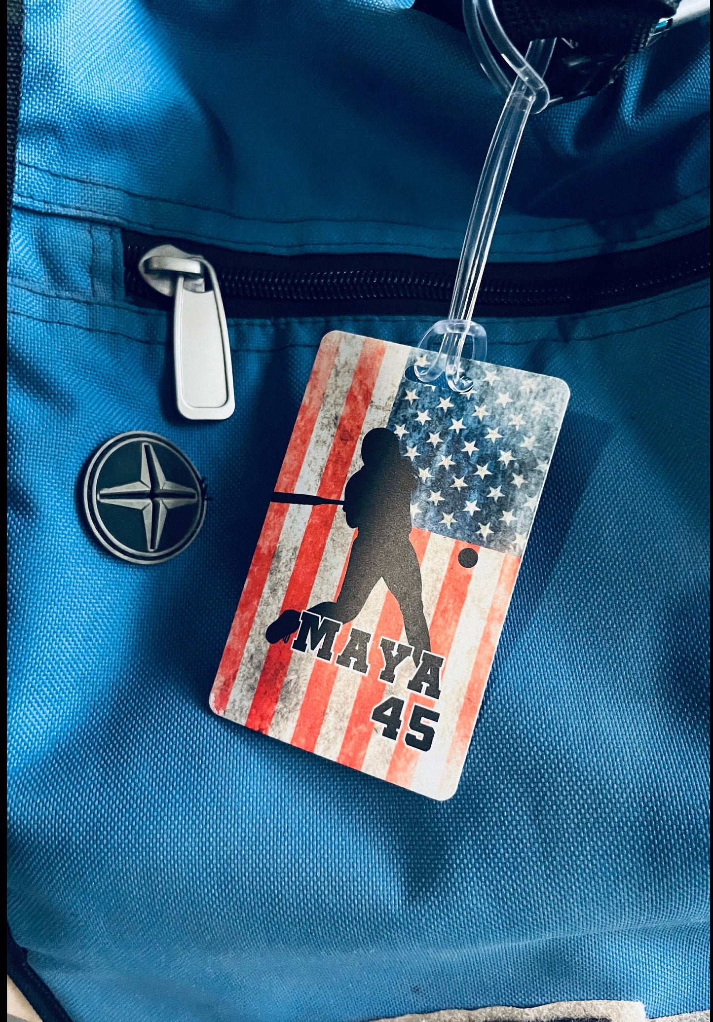 Bag Tag | Custom made Sport ID badge | Team Gear for Softball Baseball Football Lacrosse