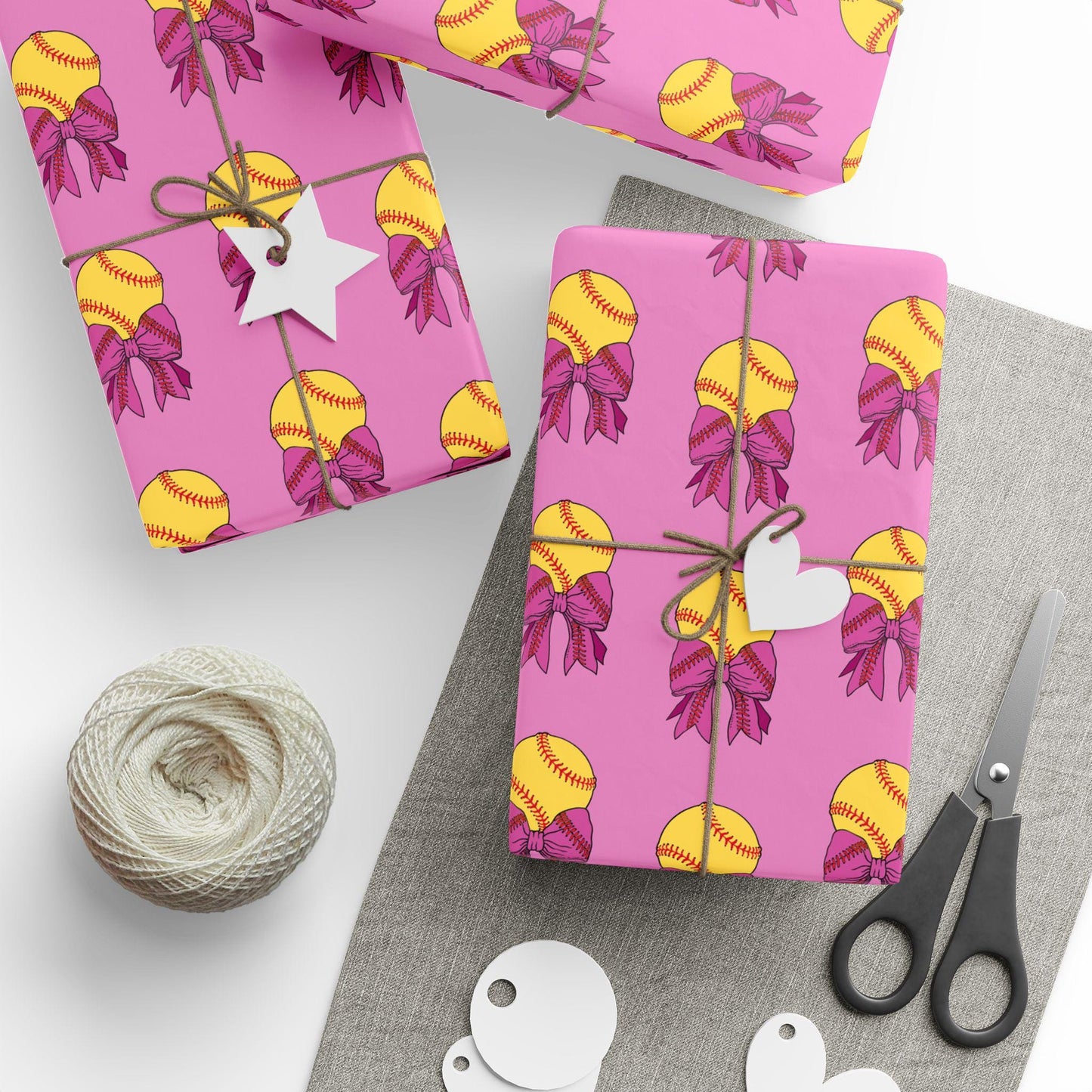 Softball Coquette Wrapping Paper - Christmas Gift Wrap, Birthday Present Wrap, Holiday Celebration Decor, Special Occasion Paper, Sports