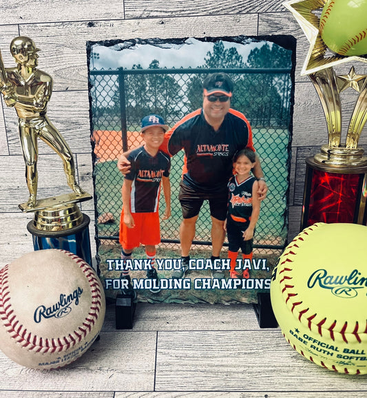 Photo plaque award | Coach Gift |  End of season gift | Coach Appreciation | Thank You Gift Baseball | Softball | Football