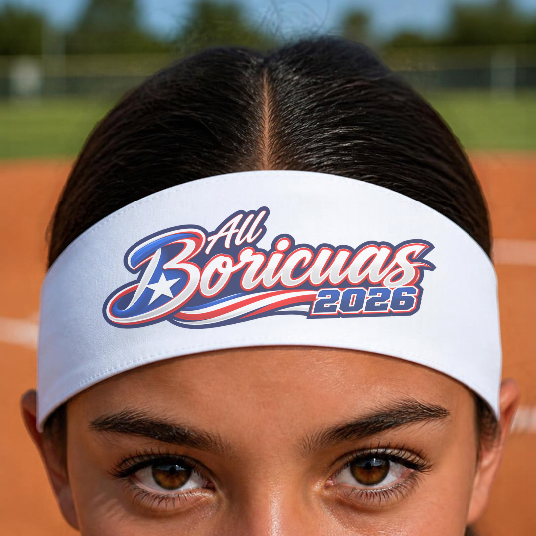 Personalized 2026 All Boricuas Tie back Headband