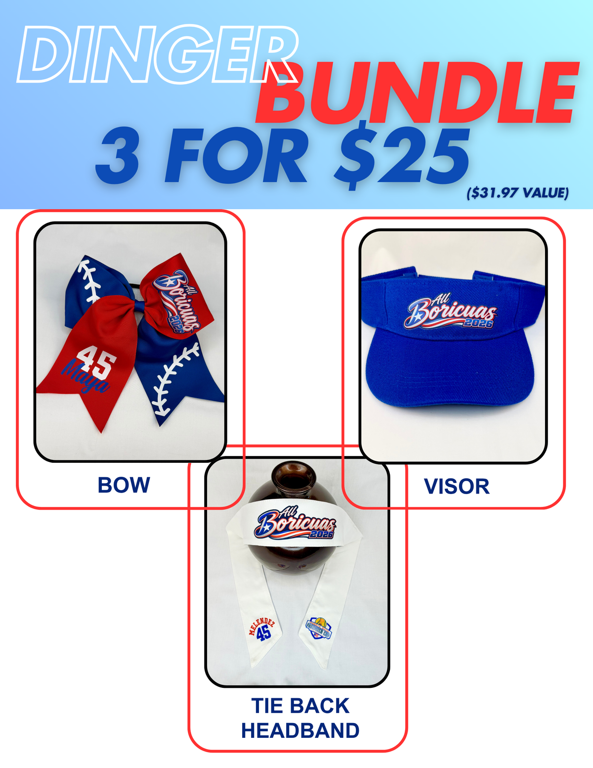 Boricuas Dinger Bundle - 3 for $25 Deal