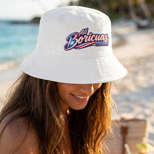 2026 All Boricuas White Bucket Hat