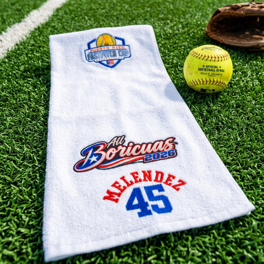 Personalized 2026 All Boricuas Belt Towel | Pitching Towel | Towel for Catcher