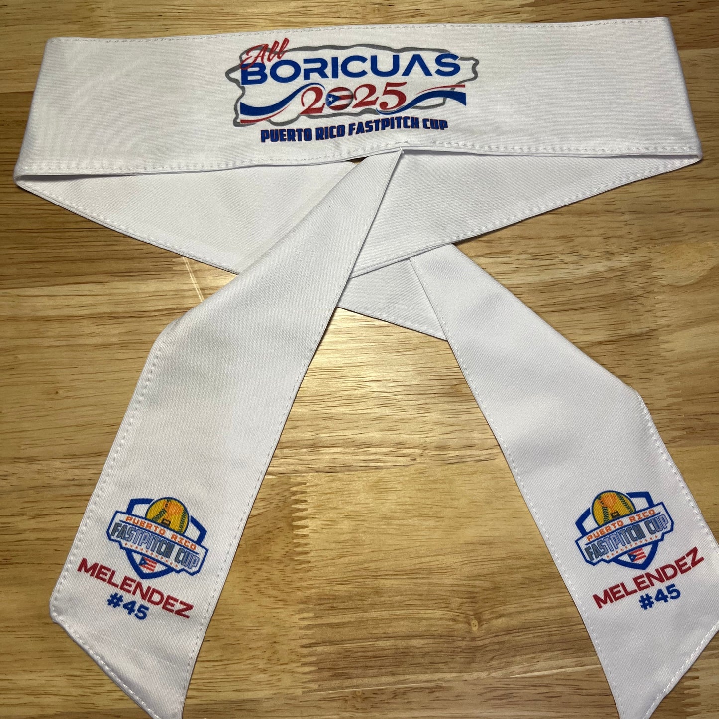 Personalized 2025 All Boricuas Tie back Headband