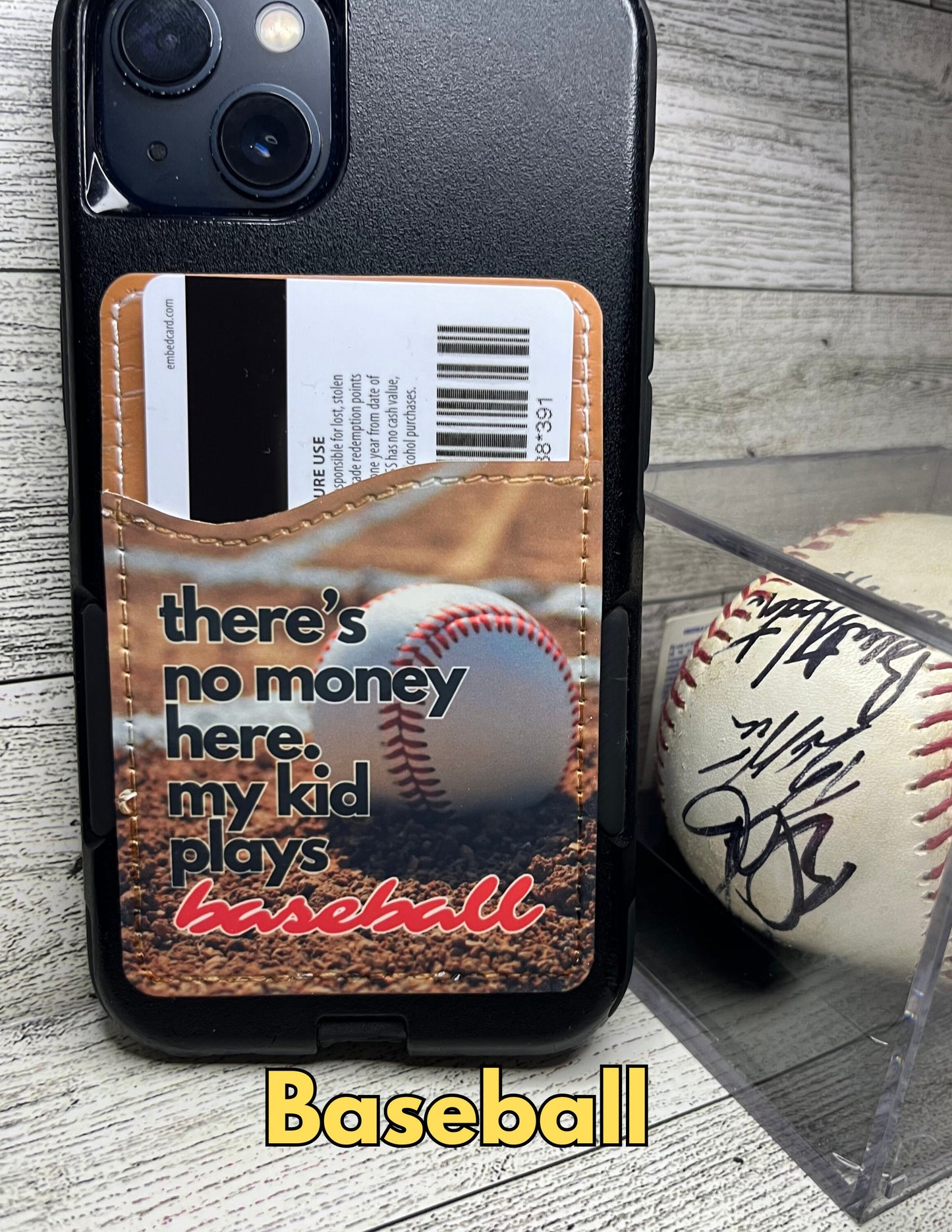Phone Wallet | Personalized Phone Card Holder | Softball Baseball Football Cheer | Back Pocket for Cell Phone | Sport Team Gift