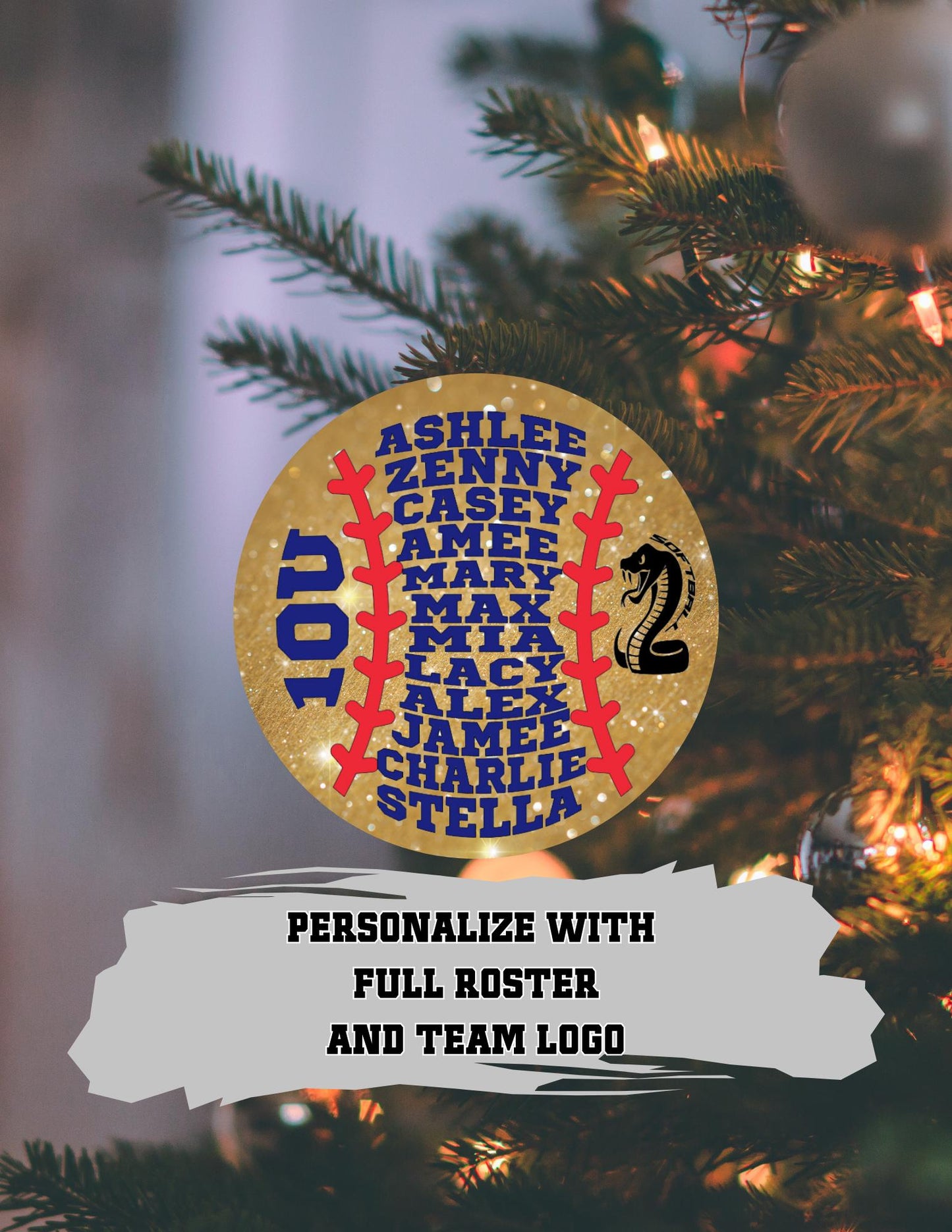Christmas Ornaments | Custom Team Gift | Stocking Stuffers Idea | Mom, Coaches Gift | Teen Youth Softball Baseball Soccer