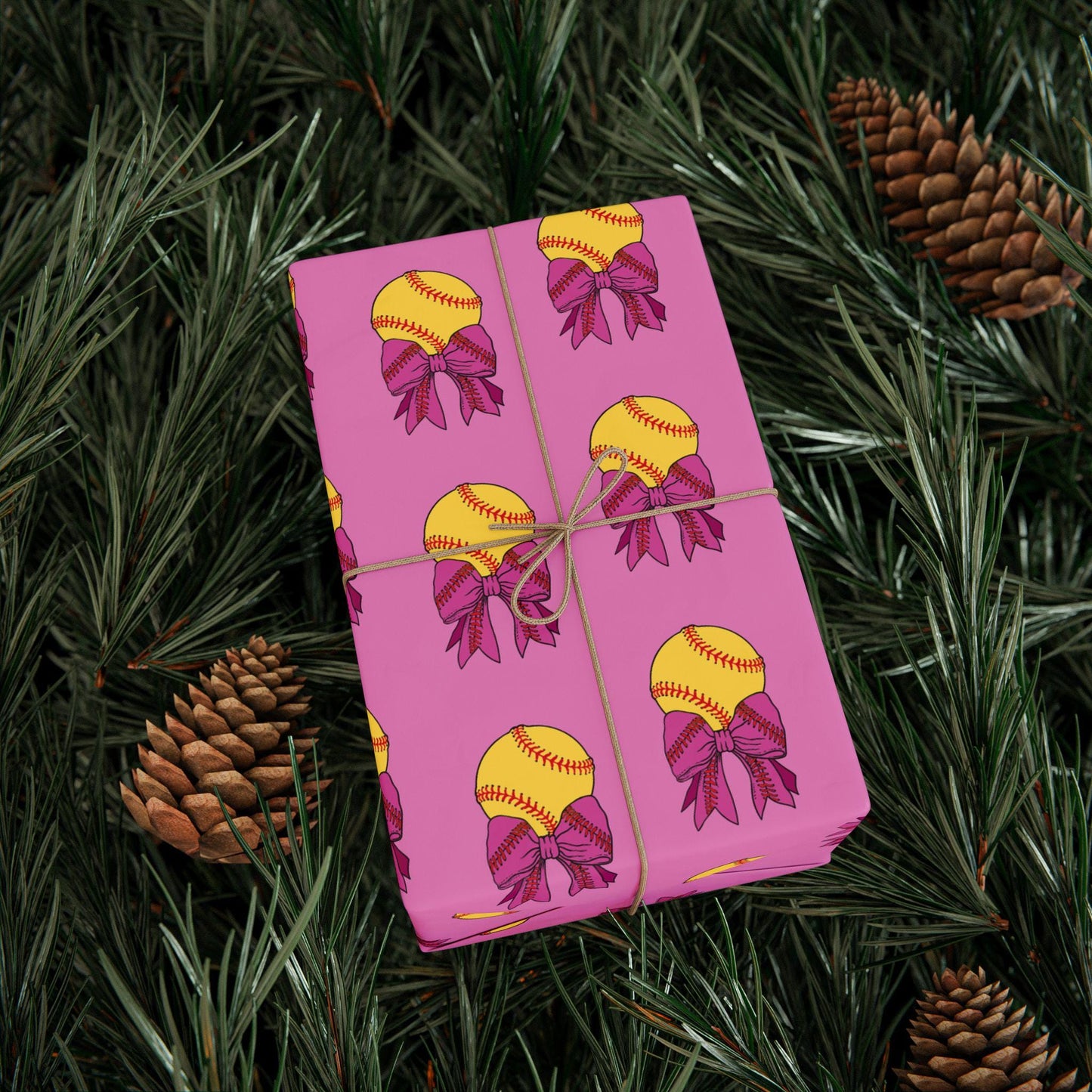 Softball Coquette Wrapping Paper - Christmas Gift Wrap, Birthday Present Wrap, Holiday Celebration Decor, Special Occasion Paper, Sports